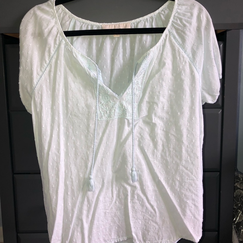 Swiss dot boho blouse